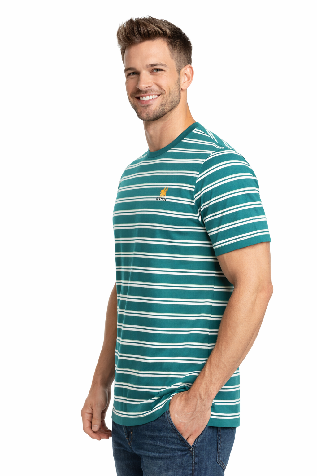 Men’s Striped Round Neck T-Shirt