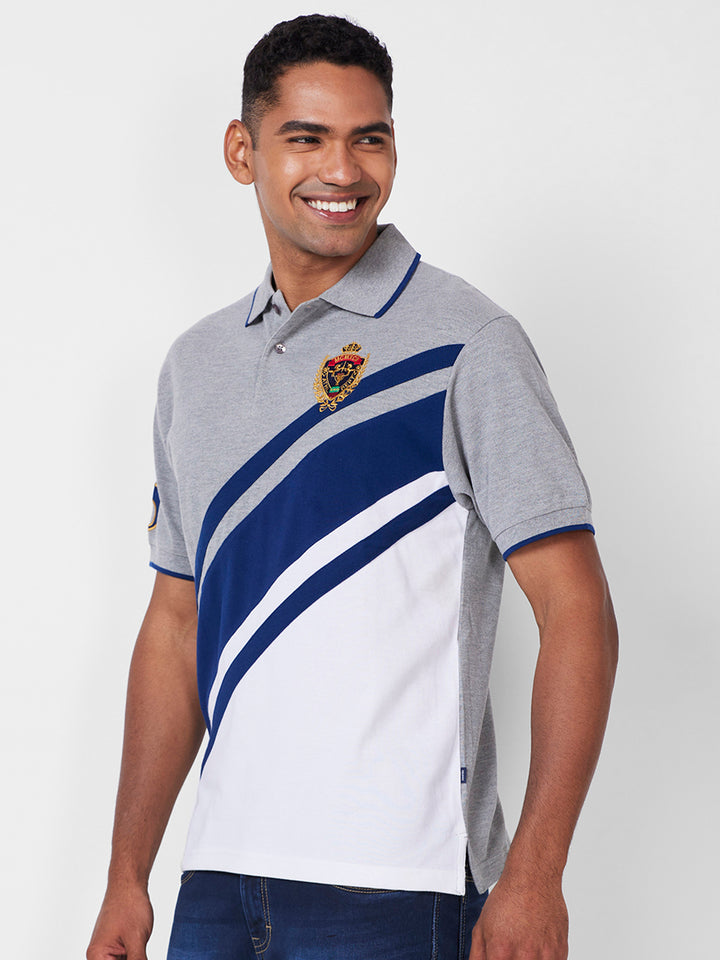 Crest Embroidered Polo – Cotton-Polyester Blend T-Shirts