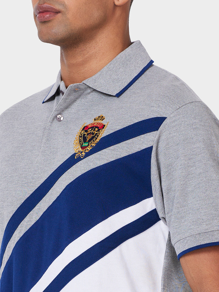 Crest Embroidered Polo – Cotton-Polyester Blend T-Shirts