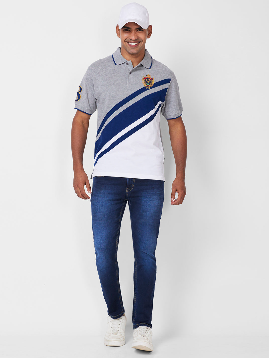 Crest Embroidered Polo – Cotton-Polyester Blend T-Shirts