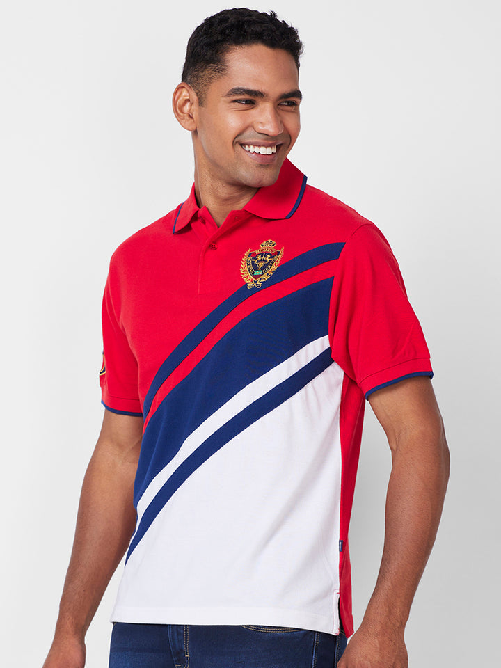 Crest Embroidered Polo – Cotton-Polyester Blend T-Shirts