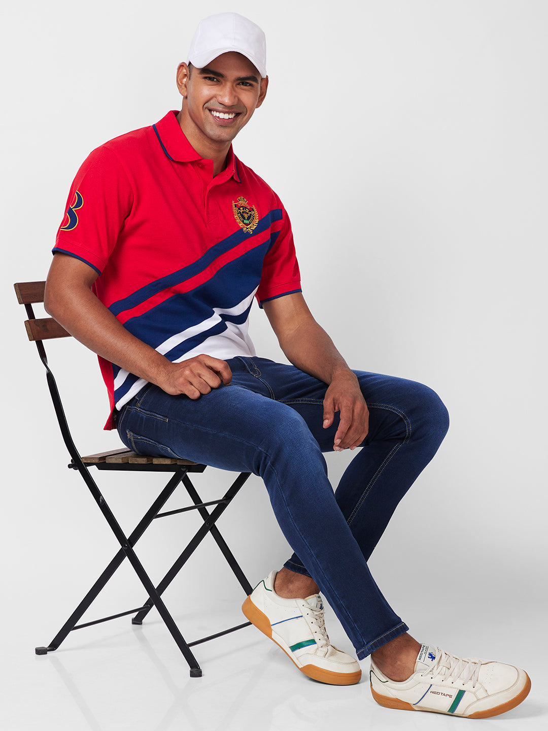Crest Embroidered Polo – Cotton-Polyester Blend T-Shirts