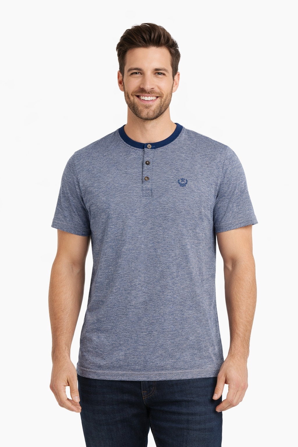 Men’s Solid Henley Neck T-Shirt