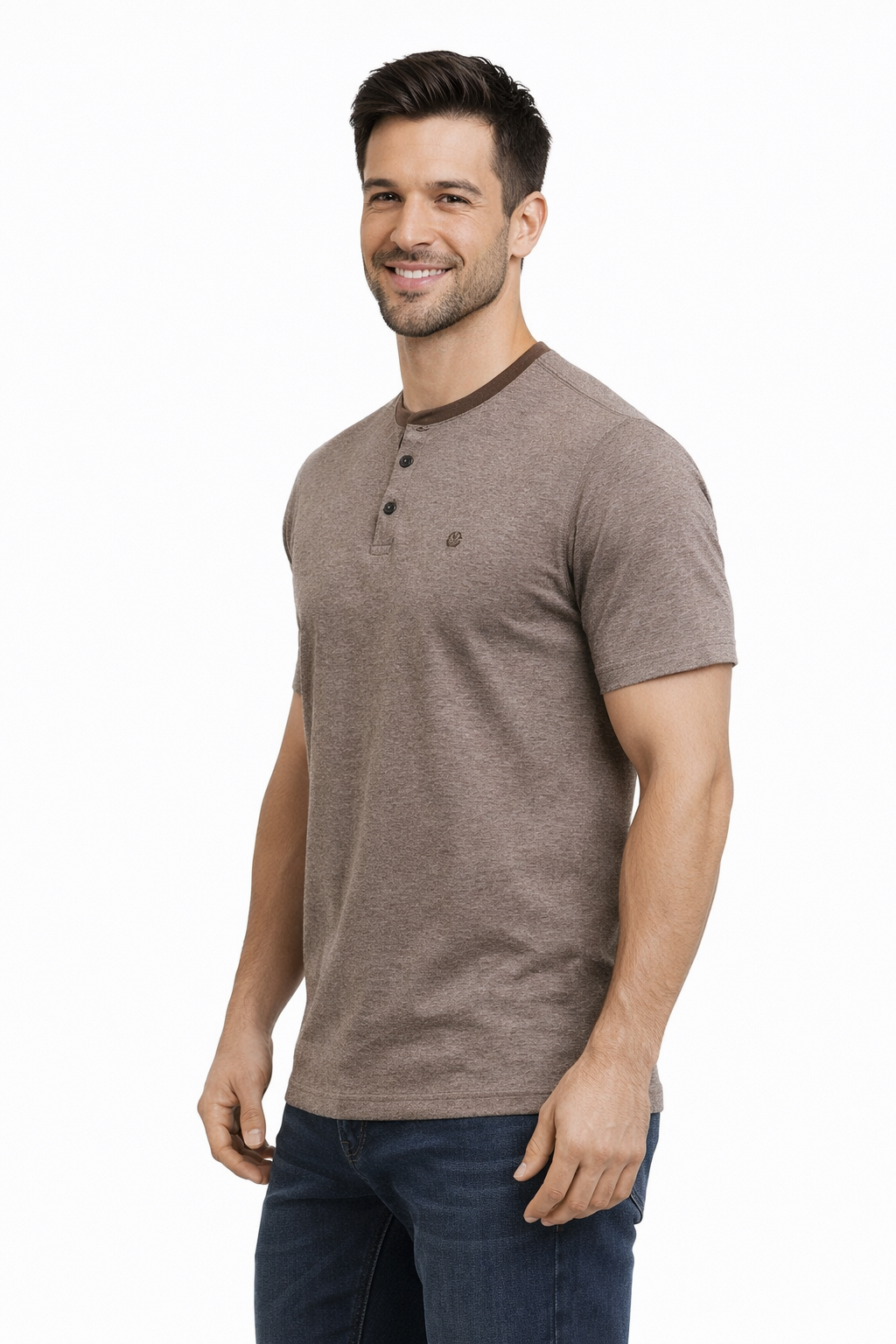 Men’s Solid Henley Neck T-Shirt