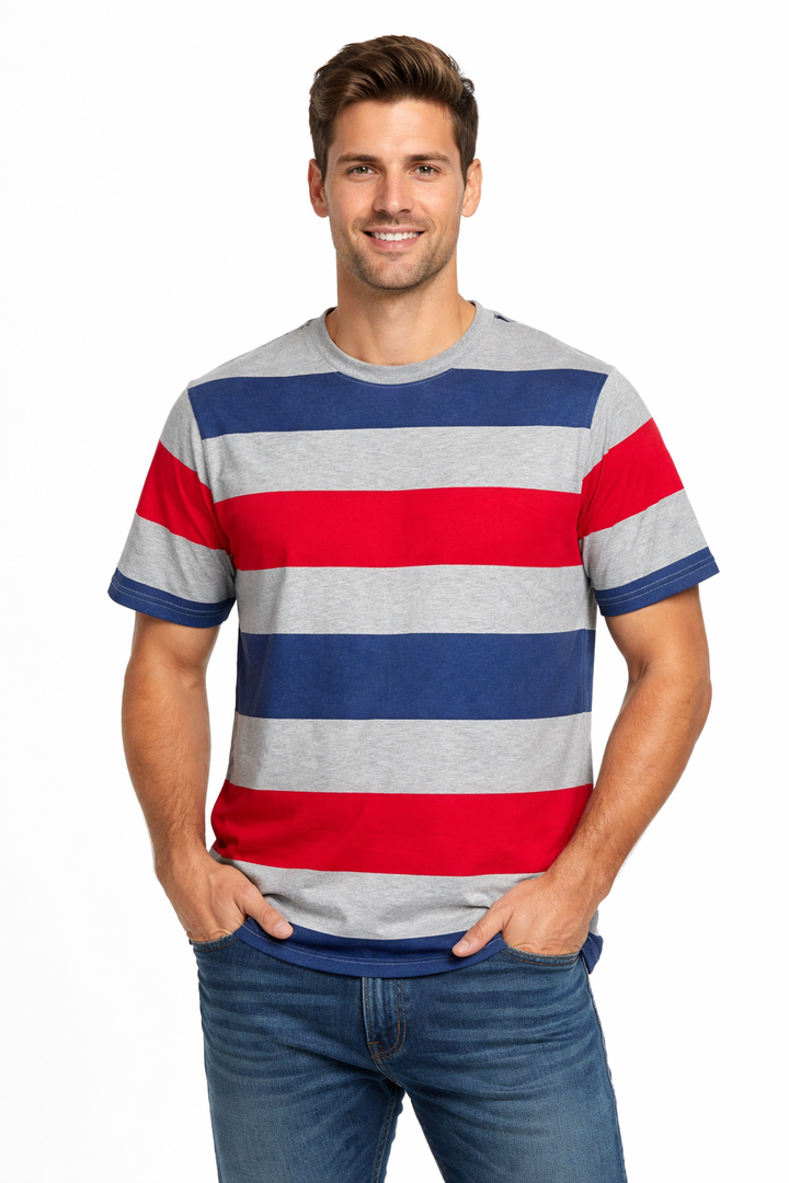 Men’s Striped Round Neck T-Shirt