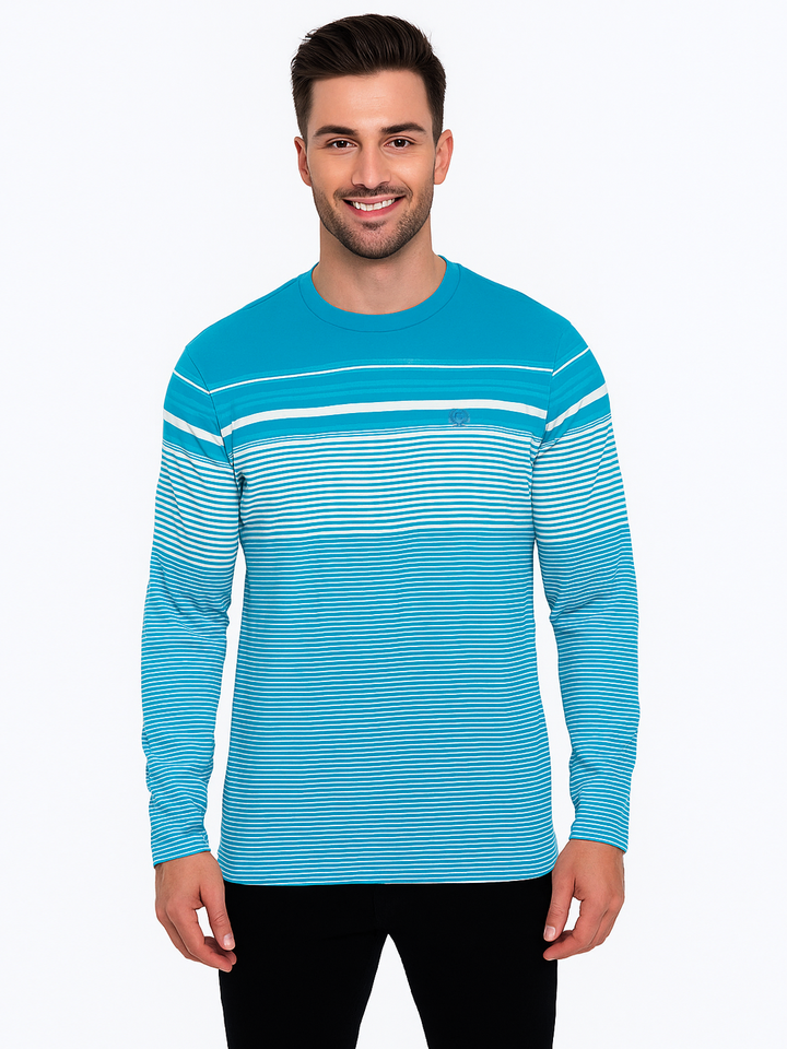Men’s Full Sleeve Striped Round Neck T-Shirt