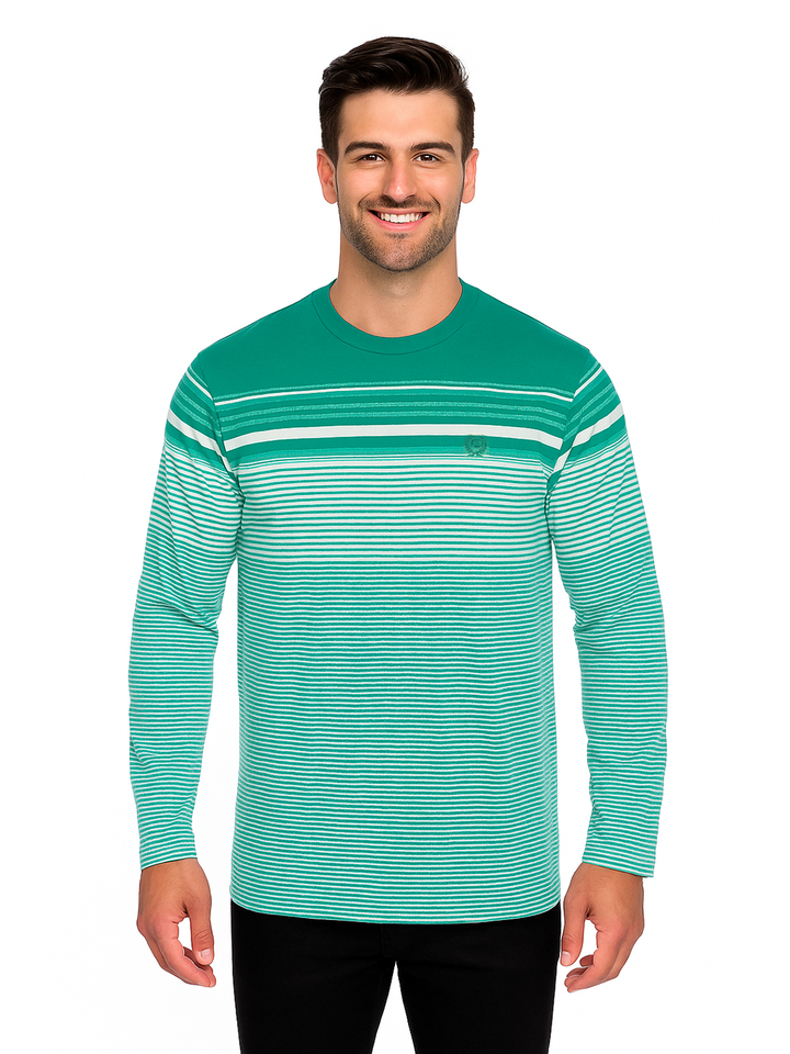 Men’s Full Sleeve Striped Round Neck T-Shirt