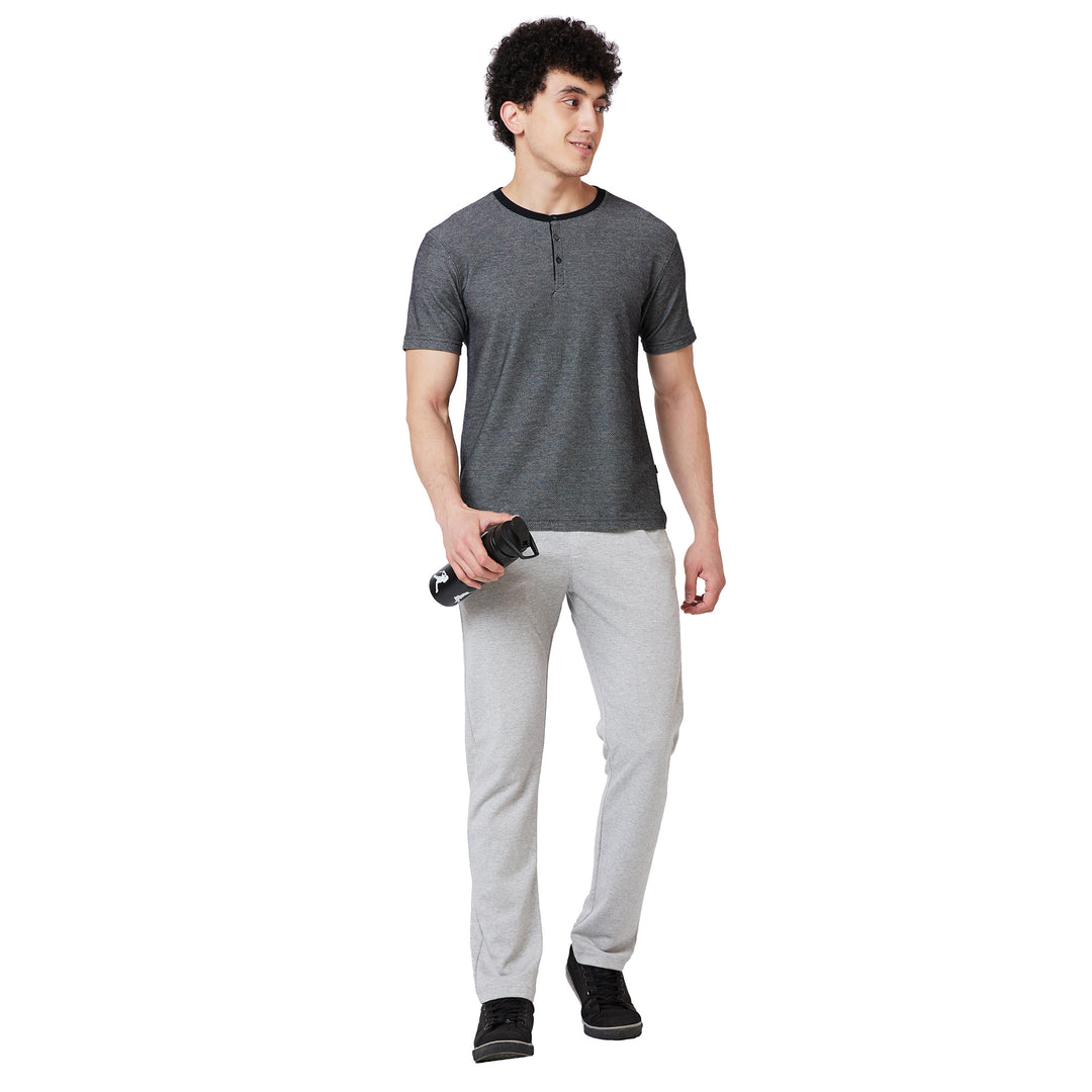 Men’s Textured Henley Neck T-Shirt