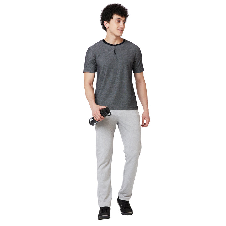 Men’s Textured Henley Neck T-Shirt