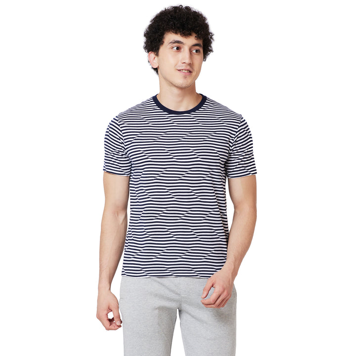 Men’s Round Neck Striped T-Shirt