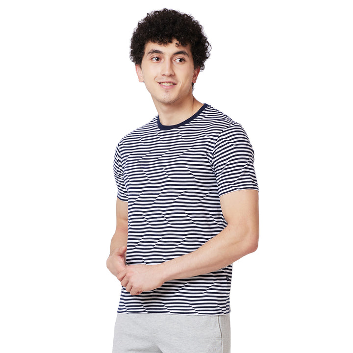 Men’s Round Neck Striped T-Shirt