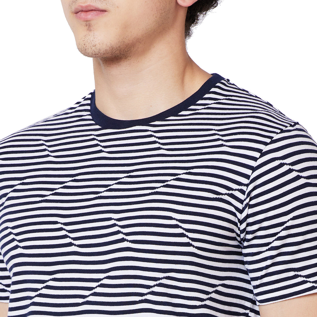 Men’s Round Neck Striped T-Shirt