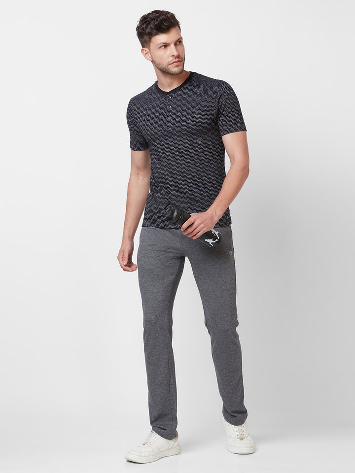 Men’s Jacquard Henley Neck T-Shirt | Textured  Casual Wear