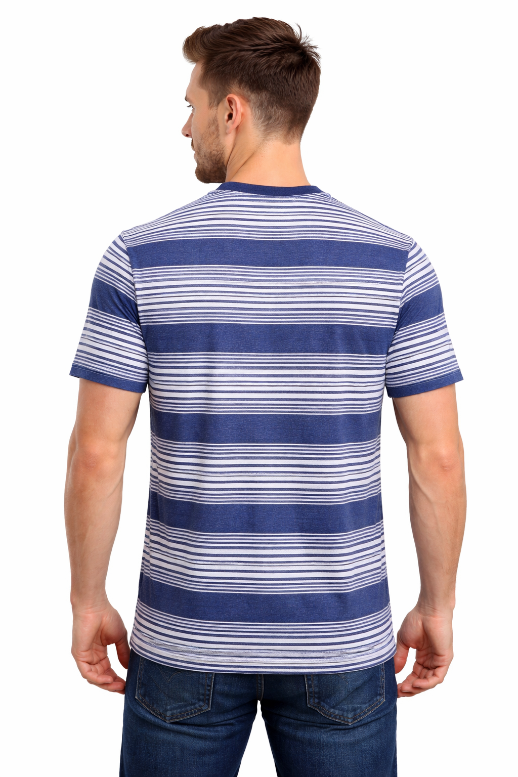 Men’s Striped Henley Neck T-Shirt
