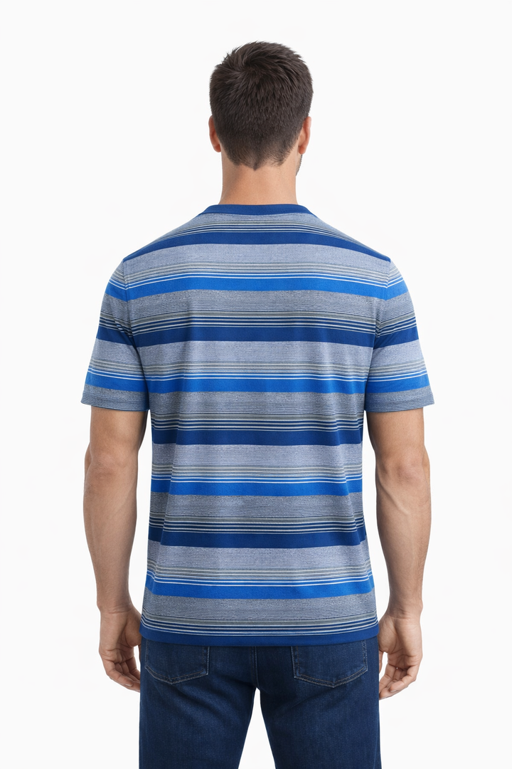 Men’s Striped Henley Neck T-Shirt