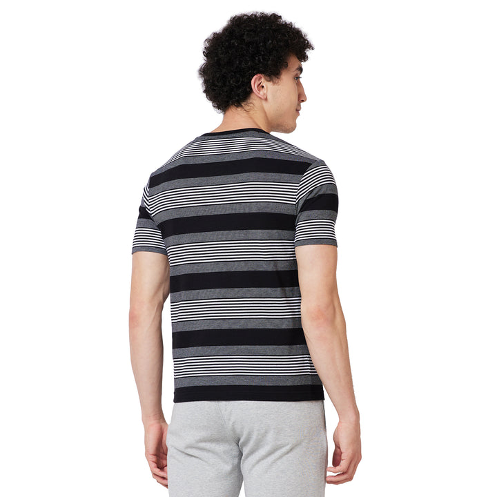 Men’s Striped Henley Neck T-Shirt