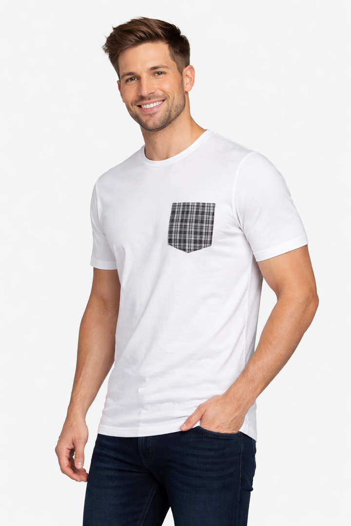 Men’s Round Neck T-Shirt with Contrast Printed