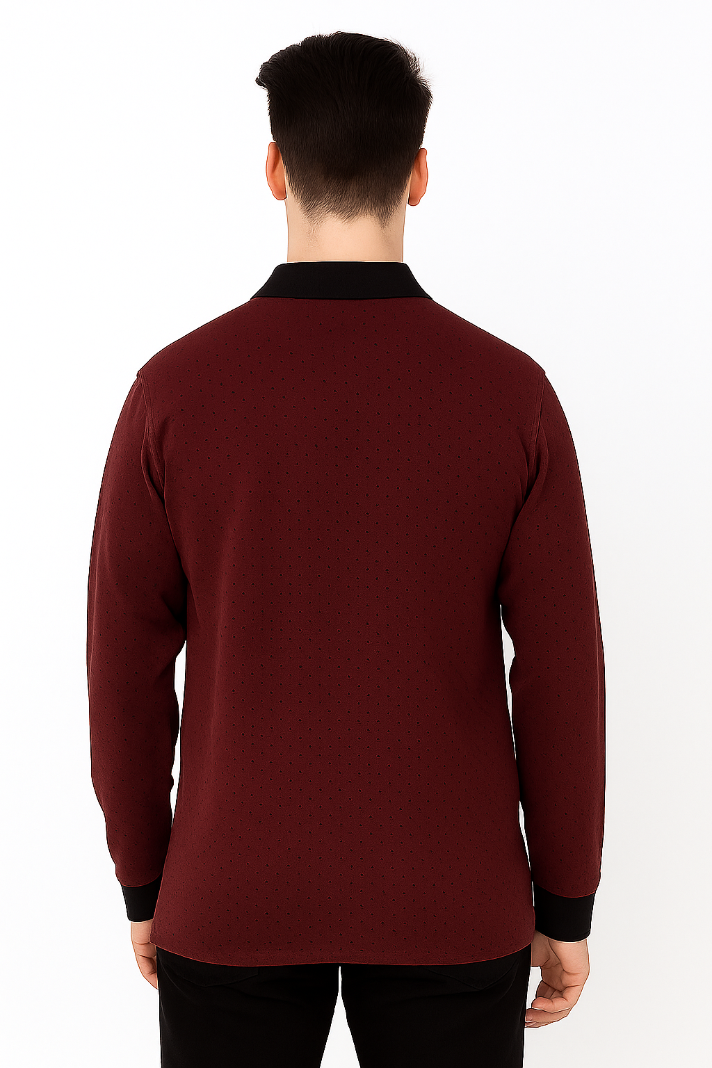 Men’s Textured Polo Neck T-Shirt