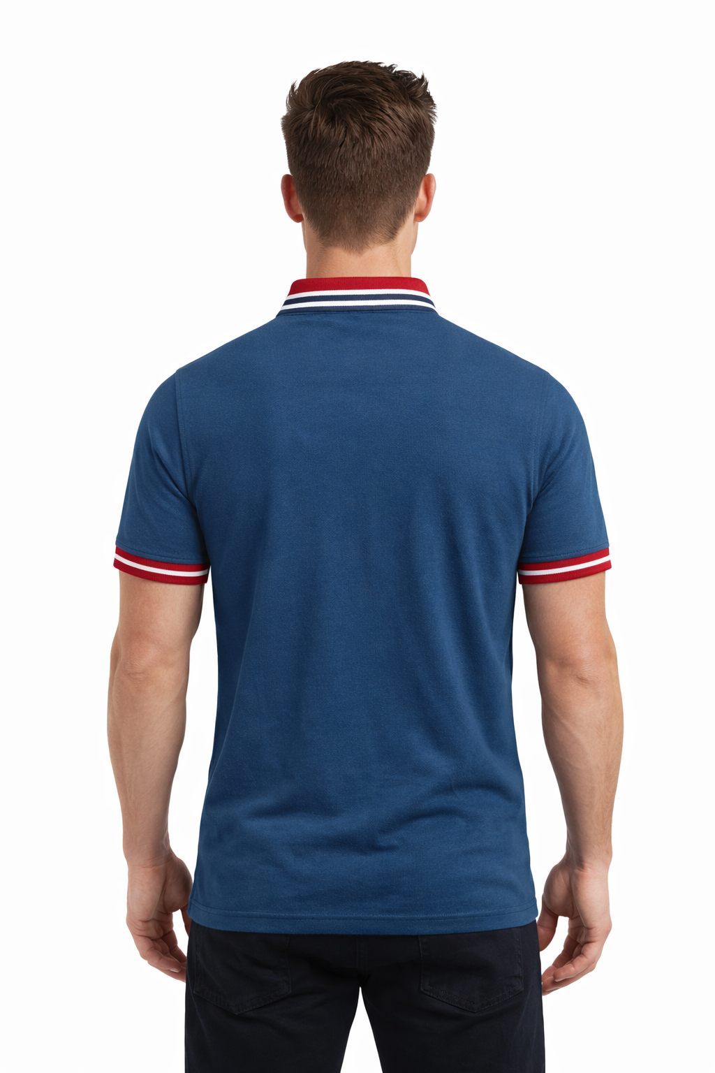 Men’s Solid Polo with Tipping Collar