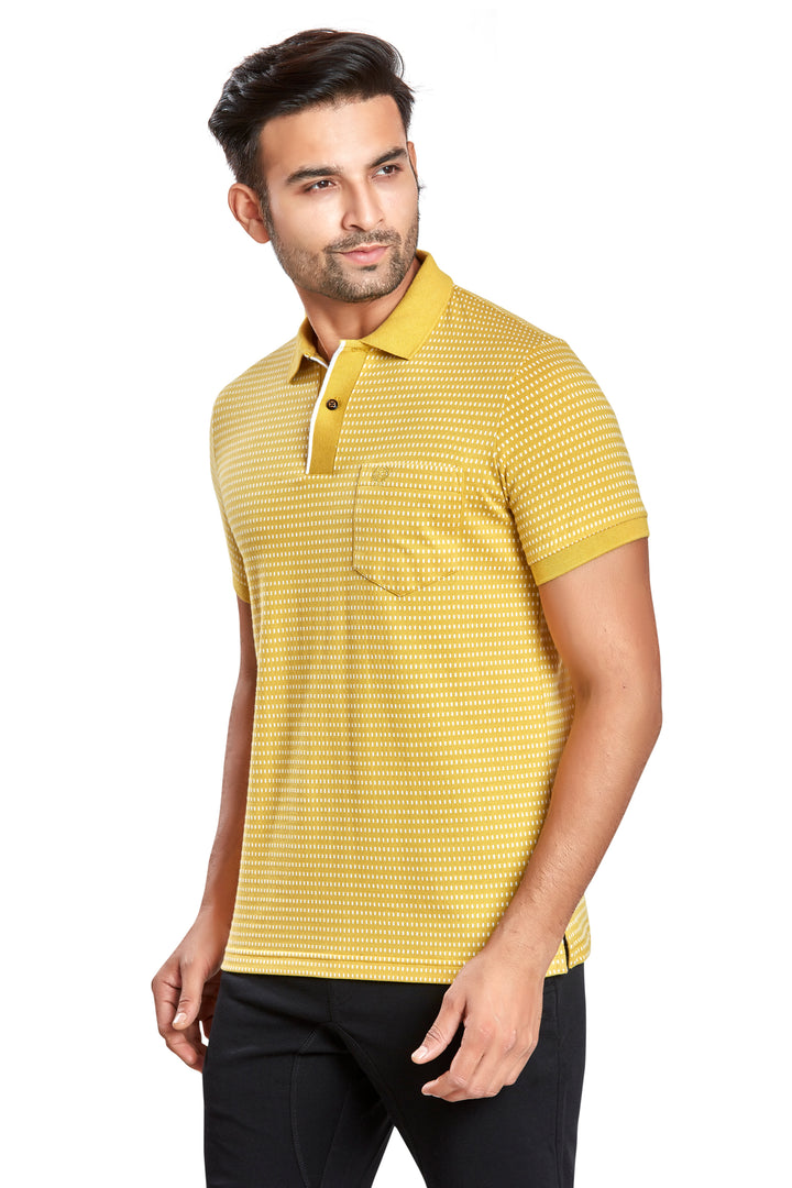 Men's Jacquard Polo T-Shirt with Pocket