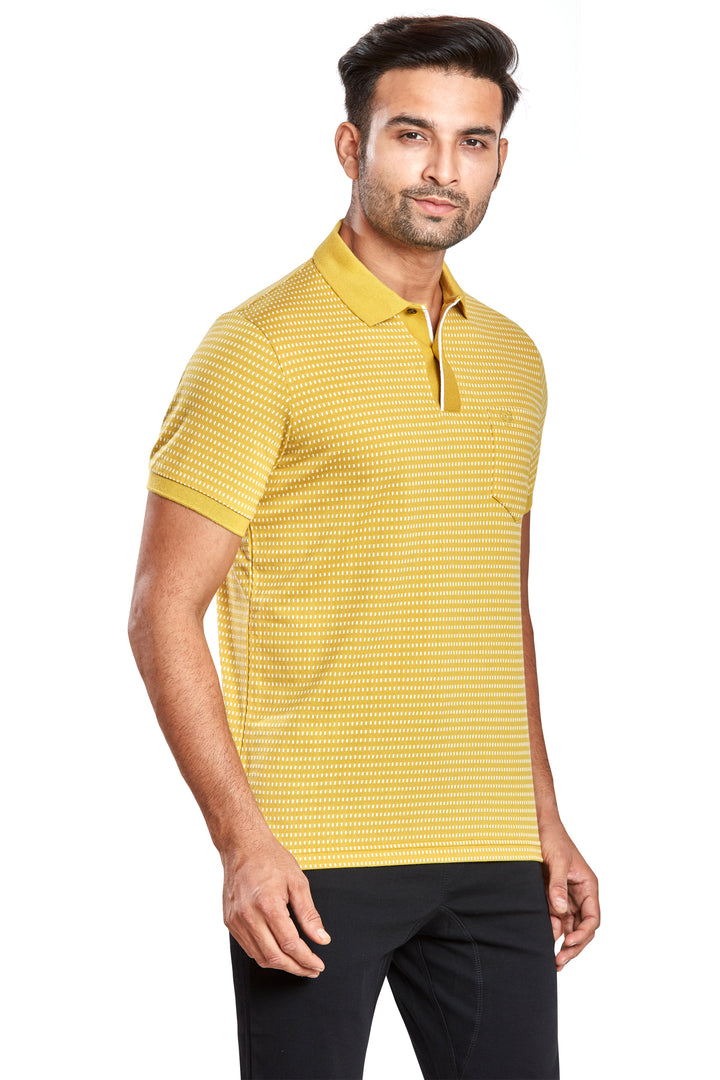 Men's Jacquard Polo T-Shirt with Pocket