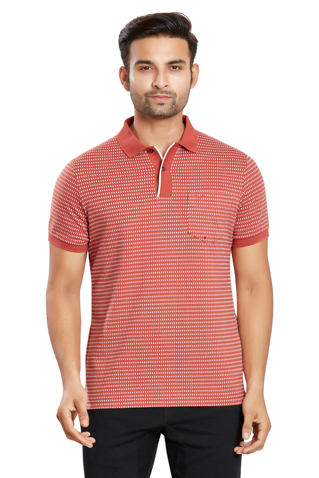 Men's Jacquard Polo T-Shirt with Pocket
