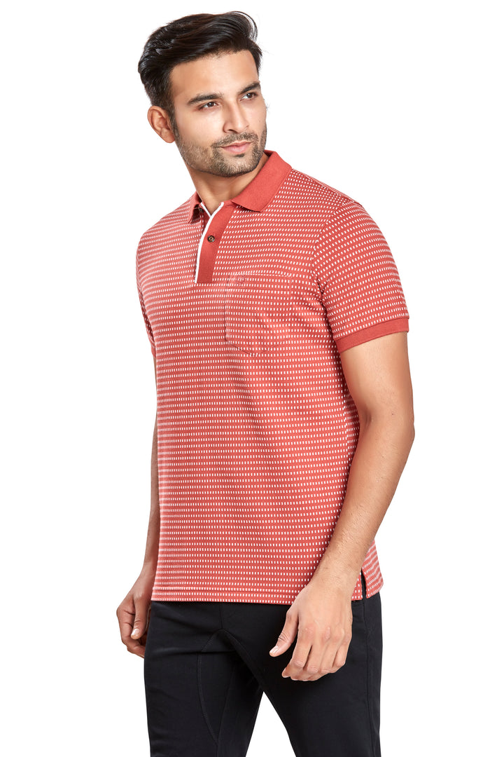 Men's Jacquard Polo T-Shirt with Pocket