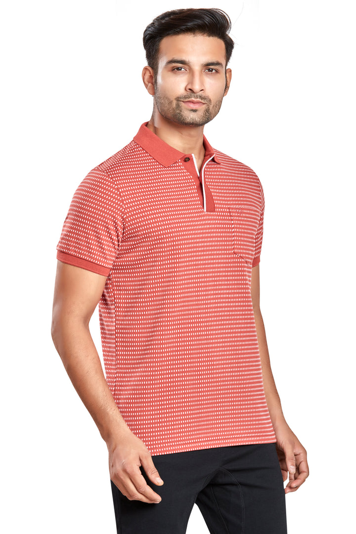 Men's Jacquard Polo T-Shirt with Pocket