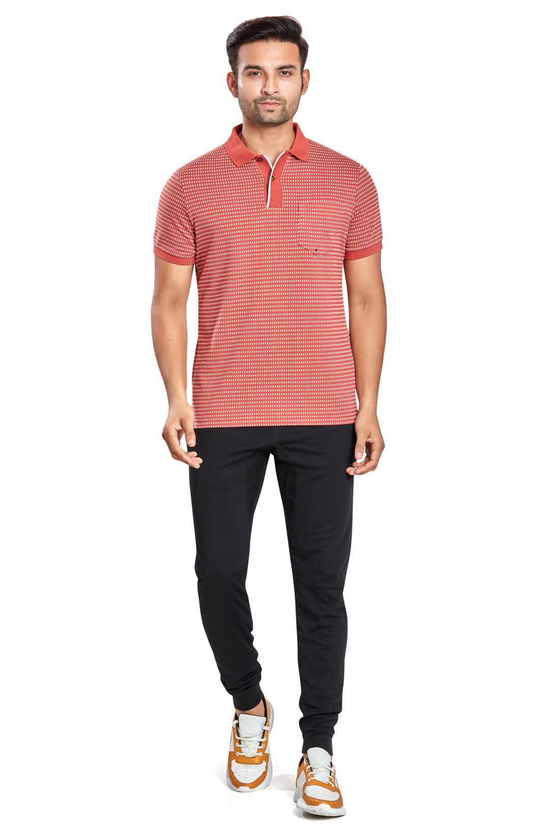 Men's Jacquard Polo T-Shirt with Pocket
