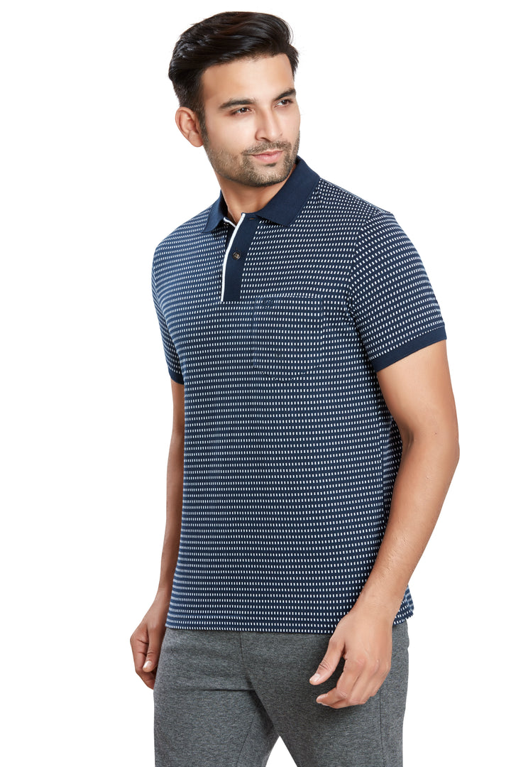 Men's Jacquard Polo T-Shirt with Pocket