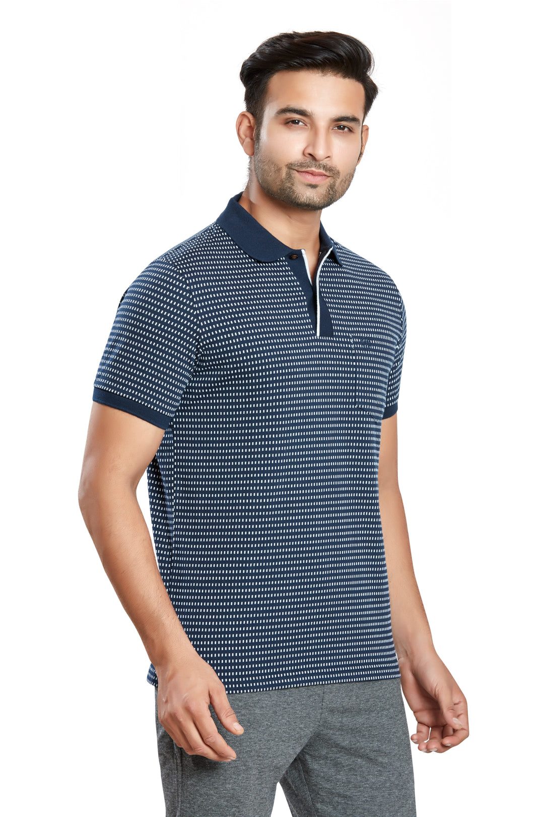 Men's Jacquard Polo T-Shirt with Pocket