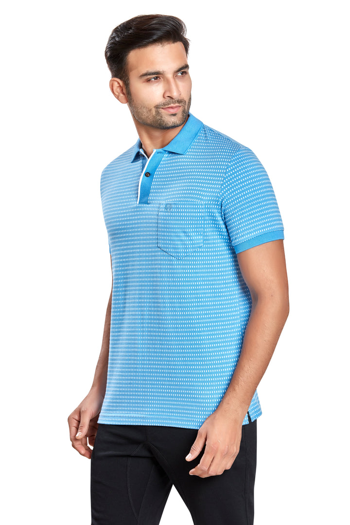 Men's Jacquard Polo T-Shirt with Pocket
