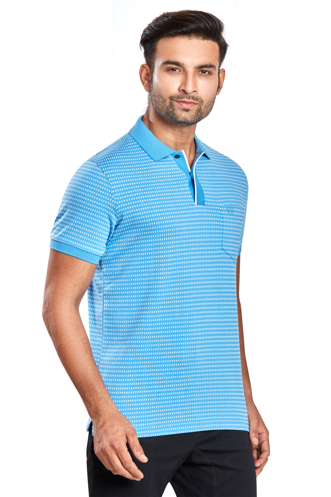 Men's Jacquard Polo T-Shirt with Pocket