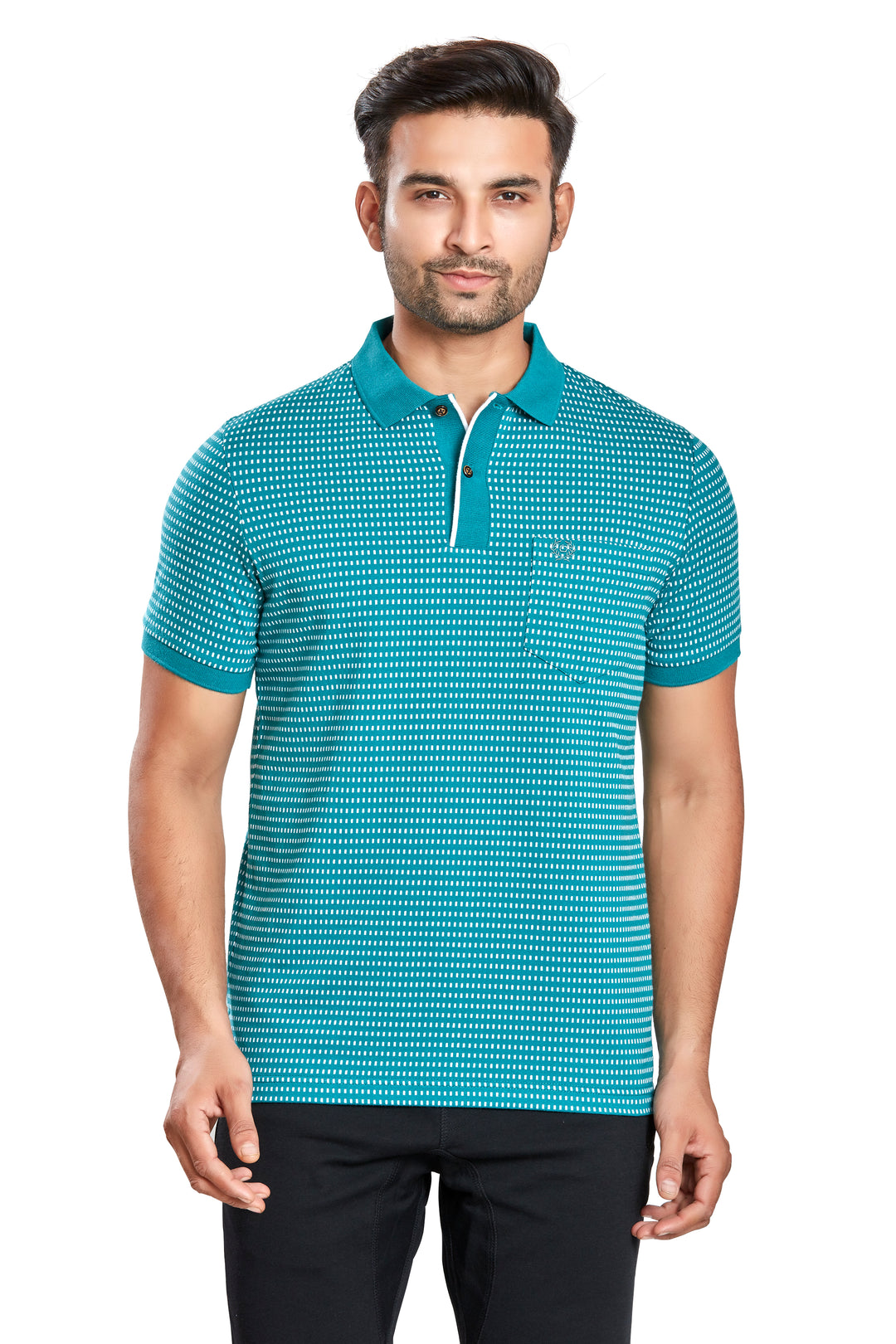Men's Jacquard Polo T-Shirt with Pocket