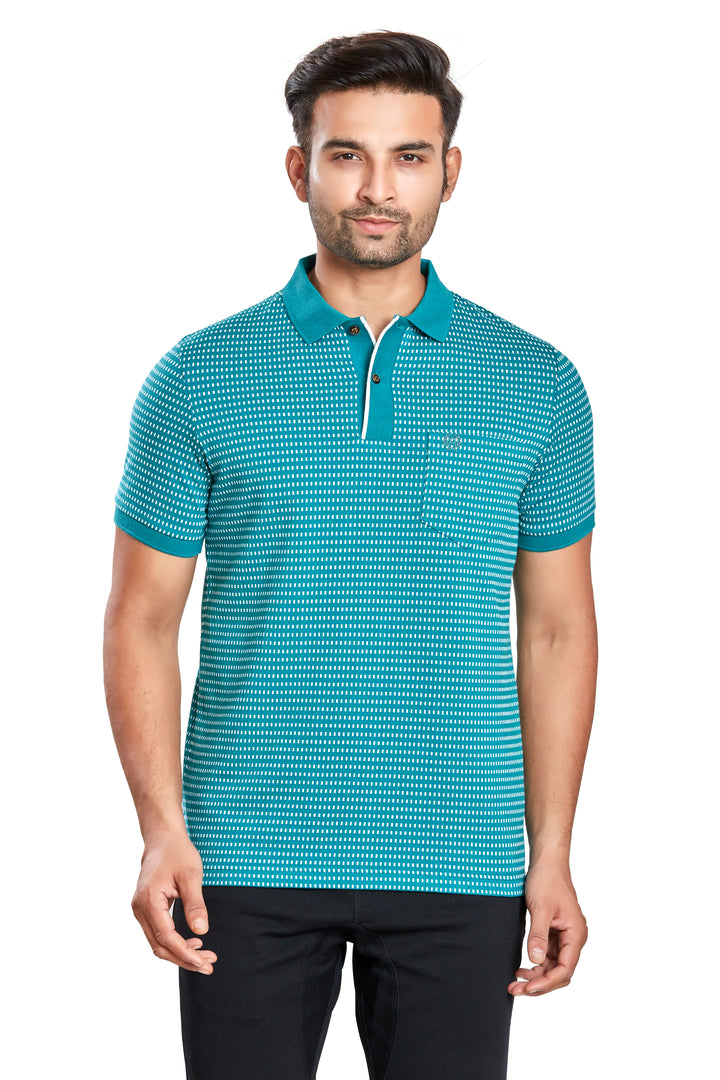 Men's Jacquard Polo T-Shirt with Pocket