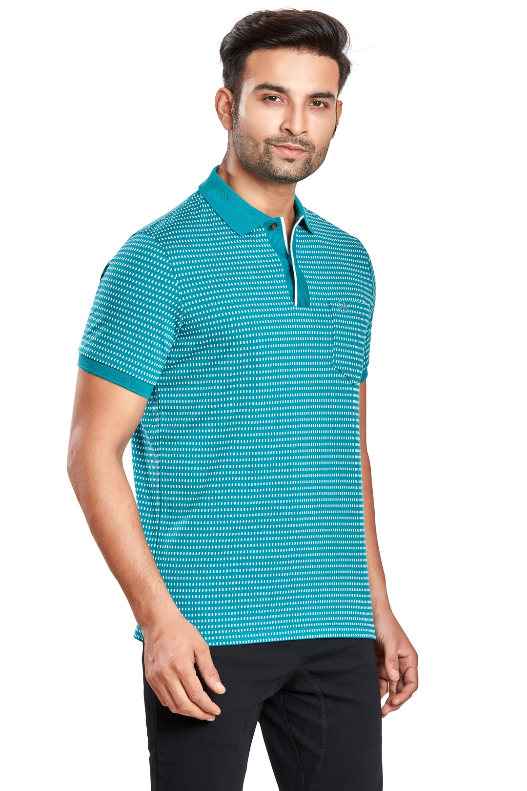 Men's Jacquard Polo T-Shirt with Pocket