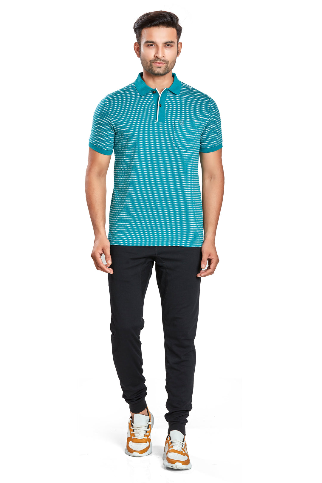 Men's Jacquard Polo T-Shirt with Pocket