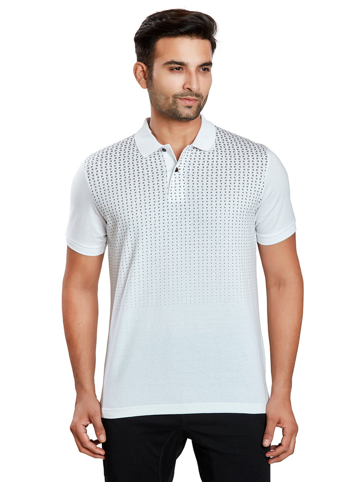 Jersey Triangle Print Polo T-Shirts