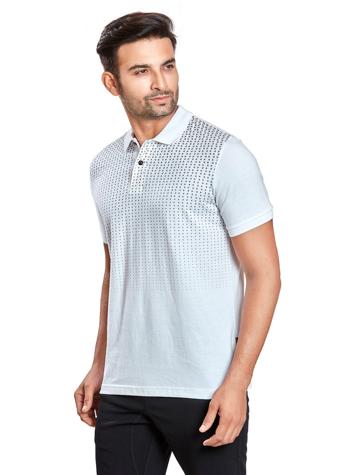 Jersey Triangle Print Polo T-Shirts