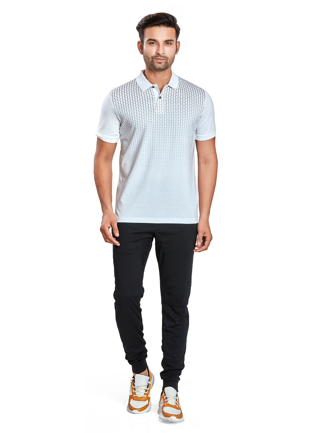 Jersey Triangle Print Polo T-Shirts