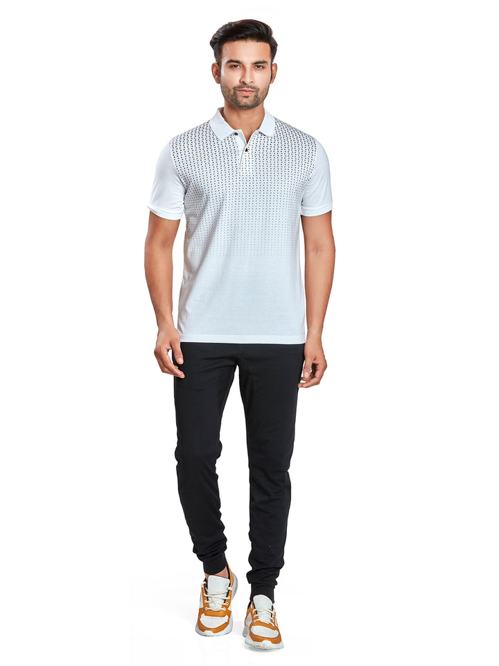 Jersey Triangle Print Polo T-Shirts