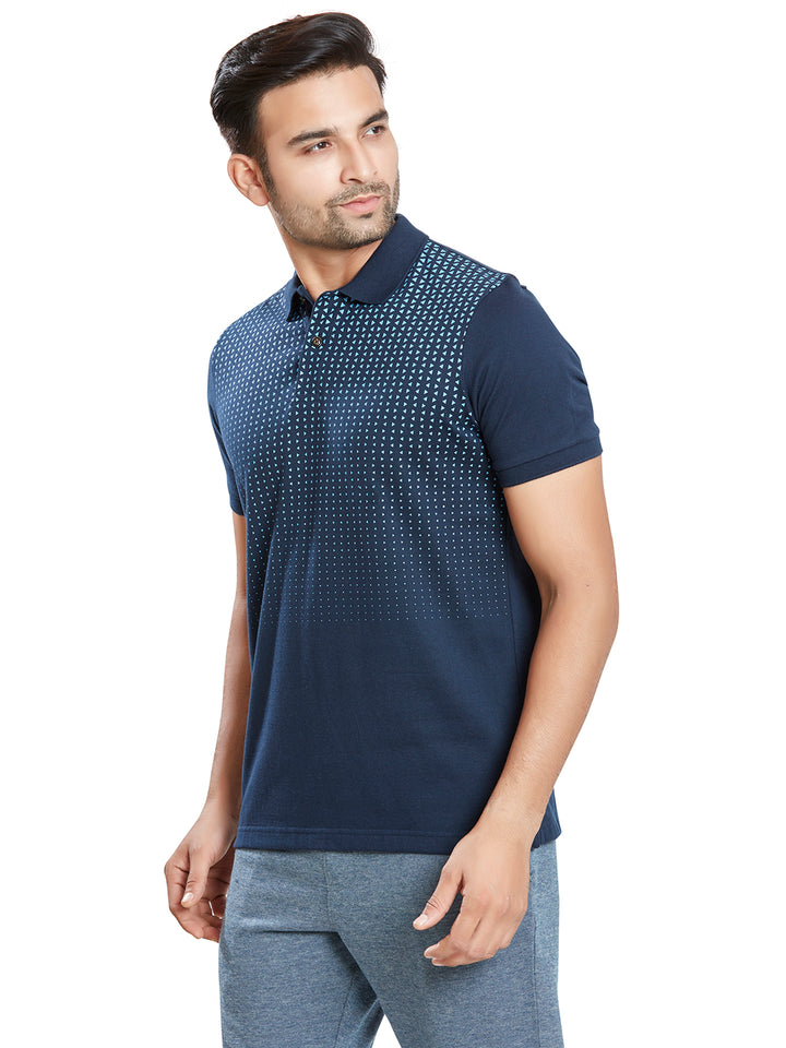 Jersey Triangle Print Polo T-Shirts