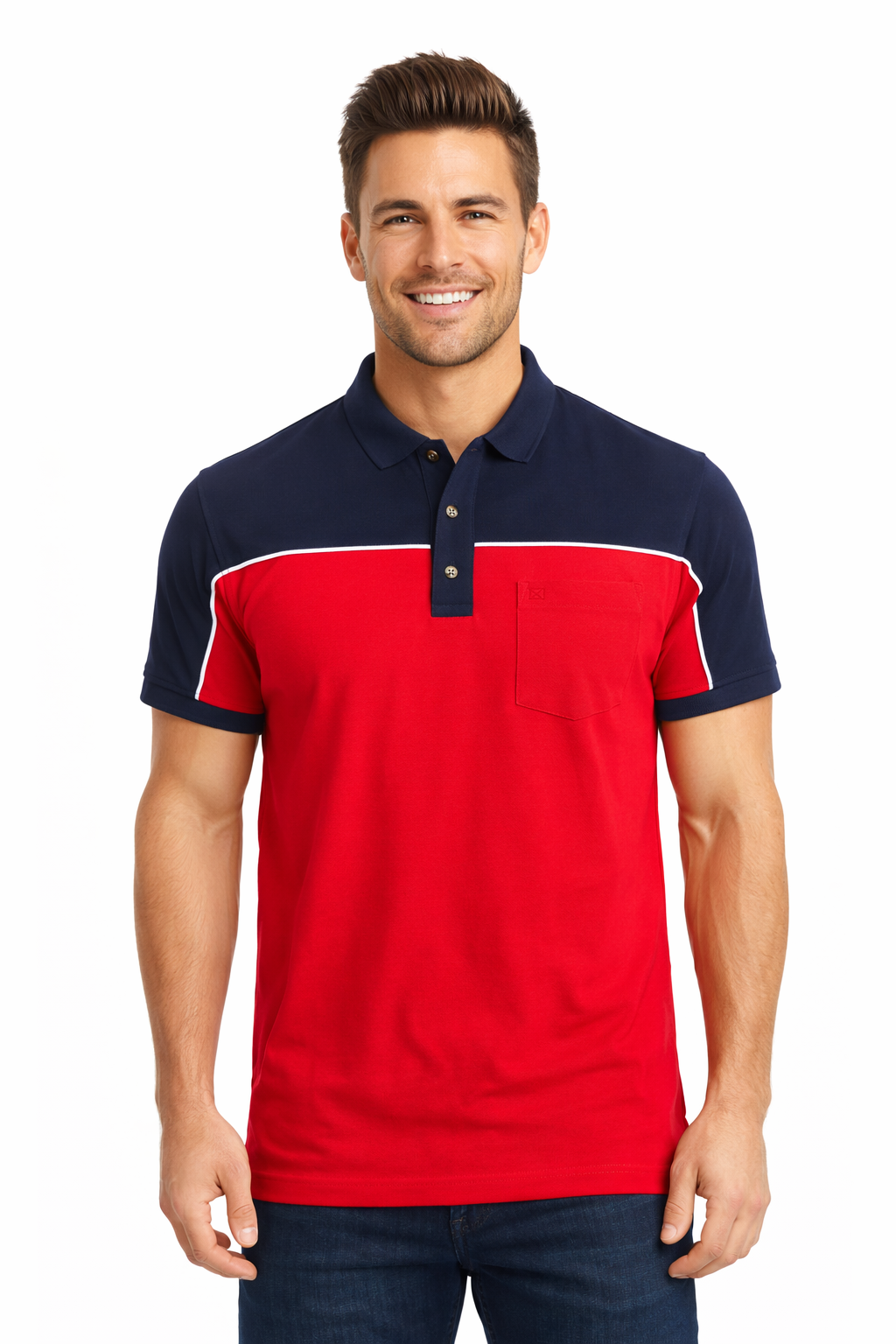 Men’s Polo With Cut and Sew