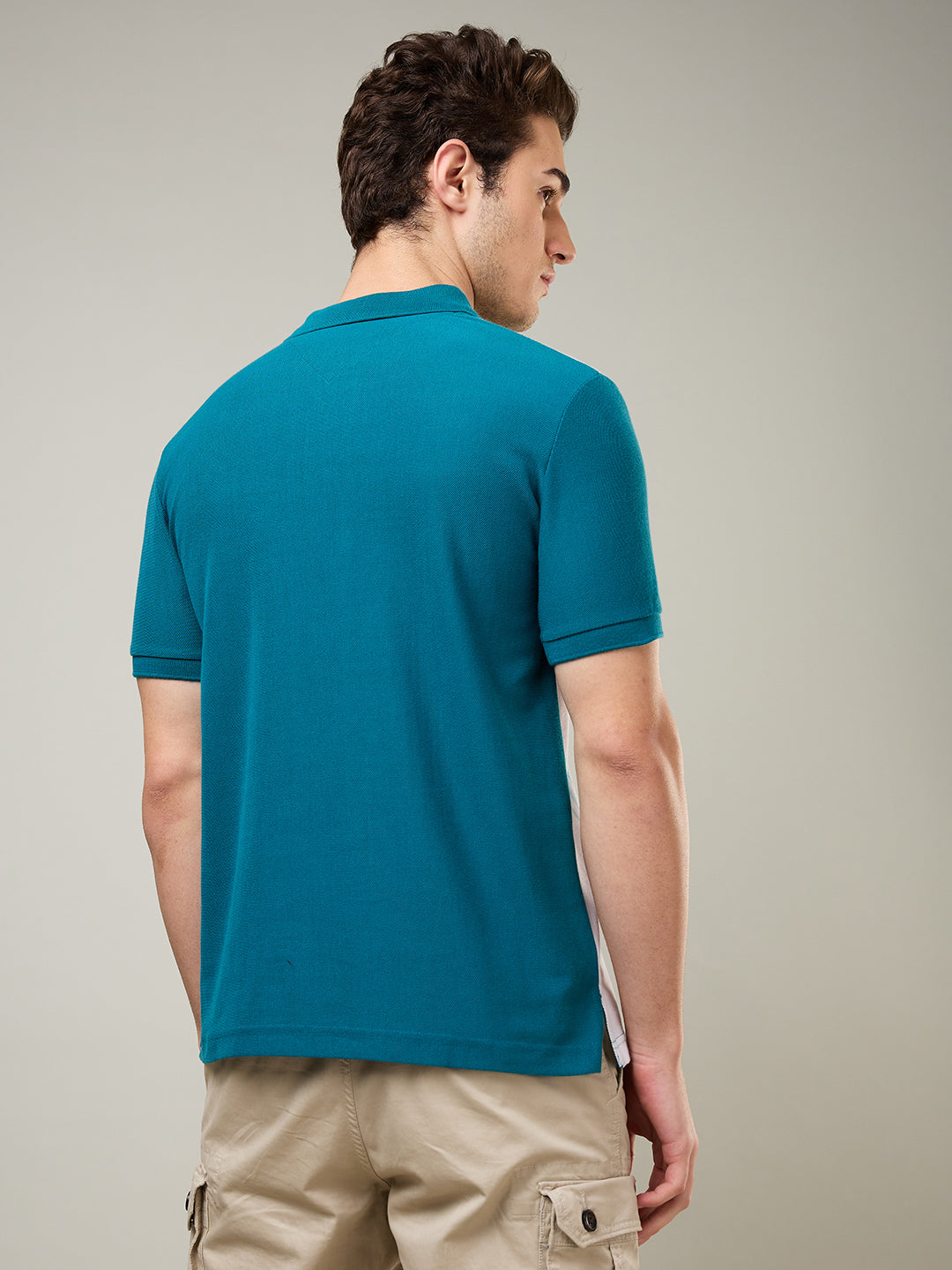 Men’s Vertical Stripe Piqué Polo Cotton Blend  T-Shirt