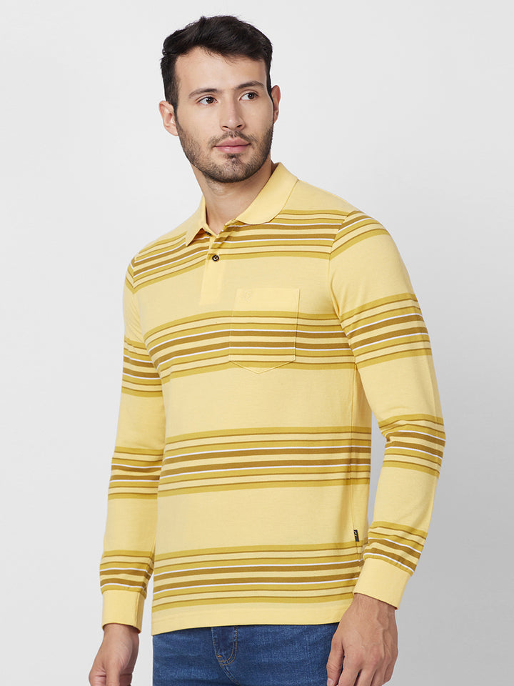 Men’s Striped Polo Cotton Blend – Long Sleeve - T-Shirts