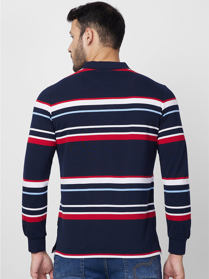 Modern Striped Polo Long sleeve Cotton Blend T-Shirts
