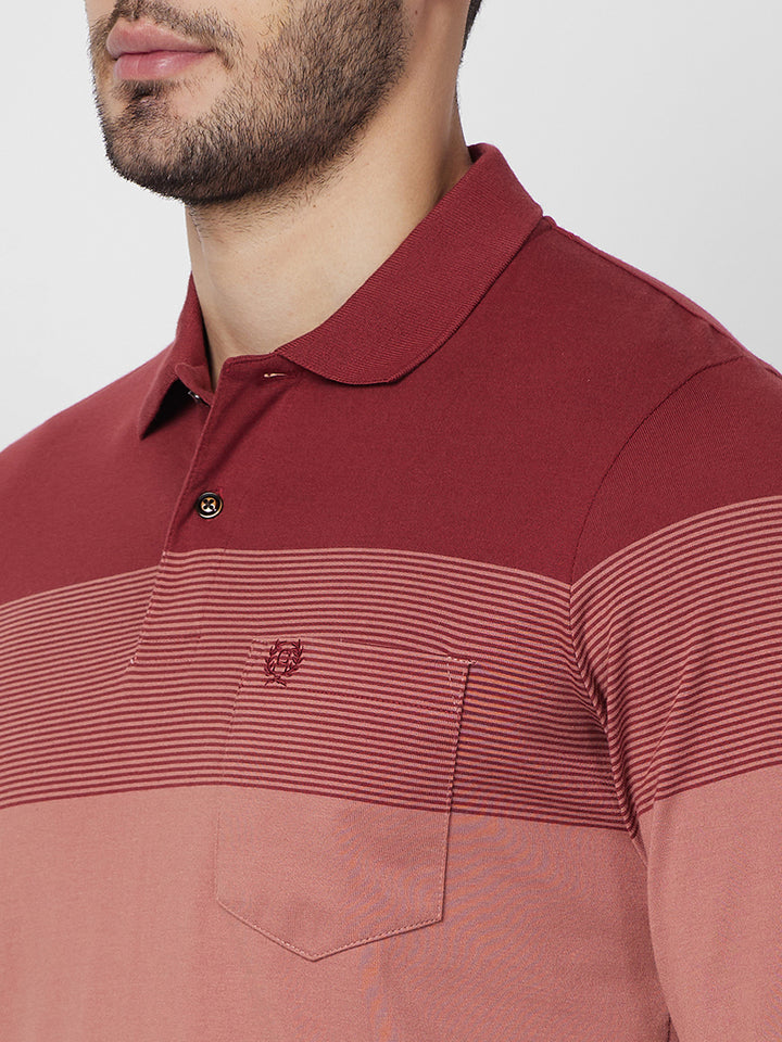 Gradient Long-Sleeve Jersey Polo Cotton Blend T-Shirts