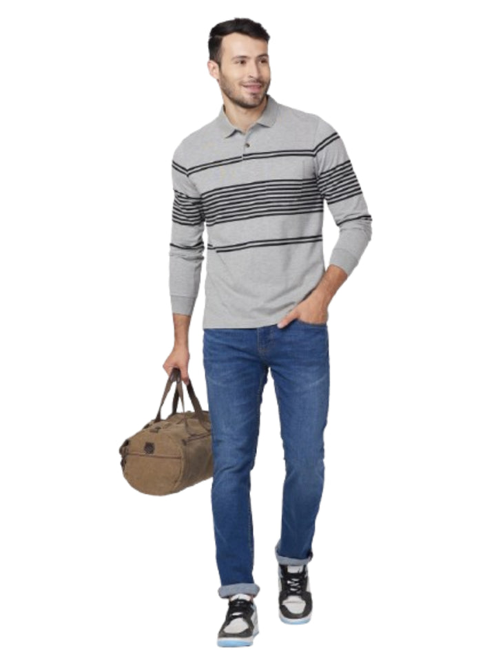 Men’s Striped Polo – Long Sleeve - T-Shirts