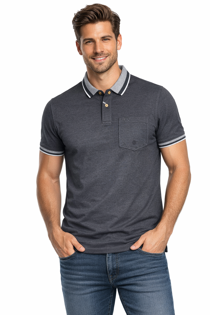 Men’s Solid  Polo with Contrast Tipping