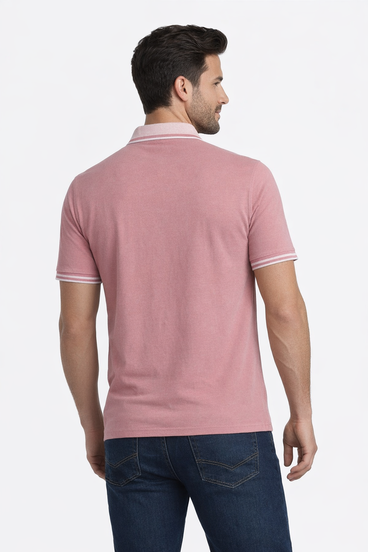 Men’s Solid  Polo with Contrast Tipping